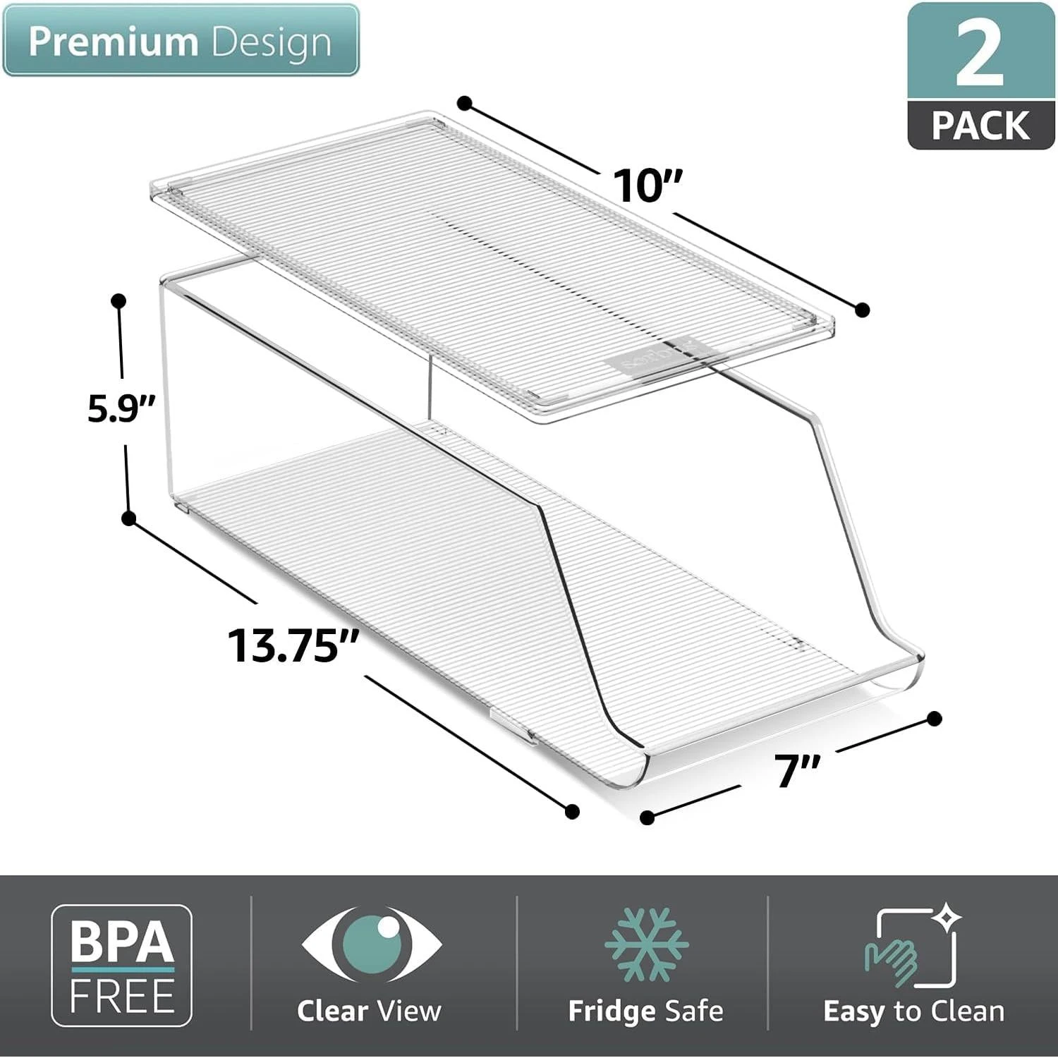 12 Skinny Soda Can Organizer (Set Of 2) 5 12 Skinny Soda Can Organizer (Set Of 2) - Image 3