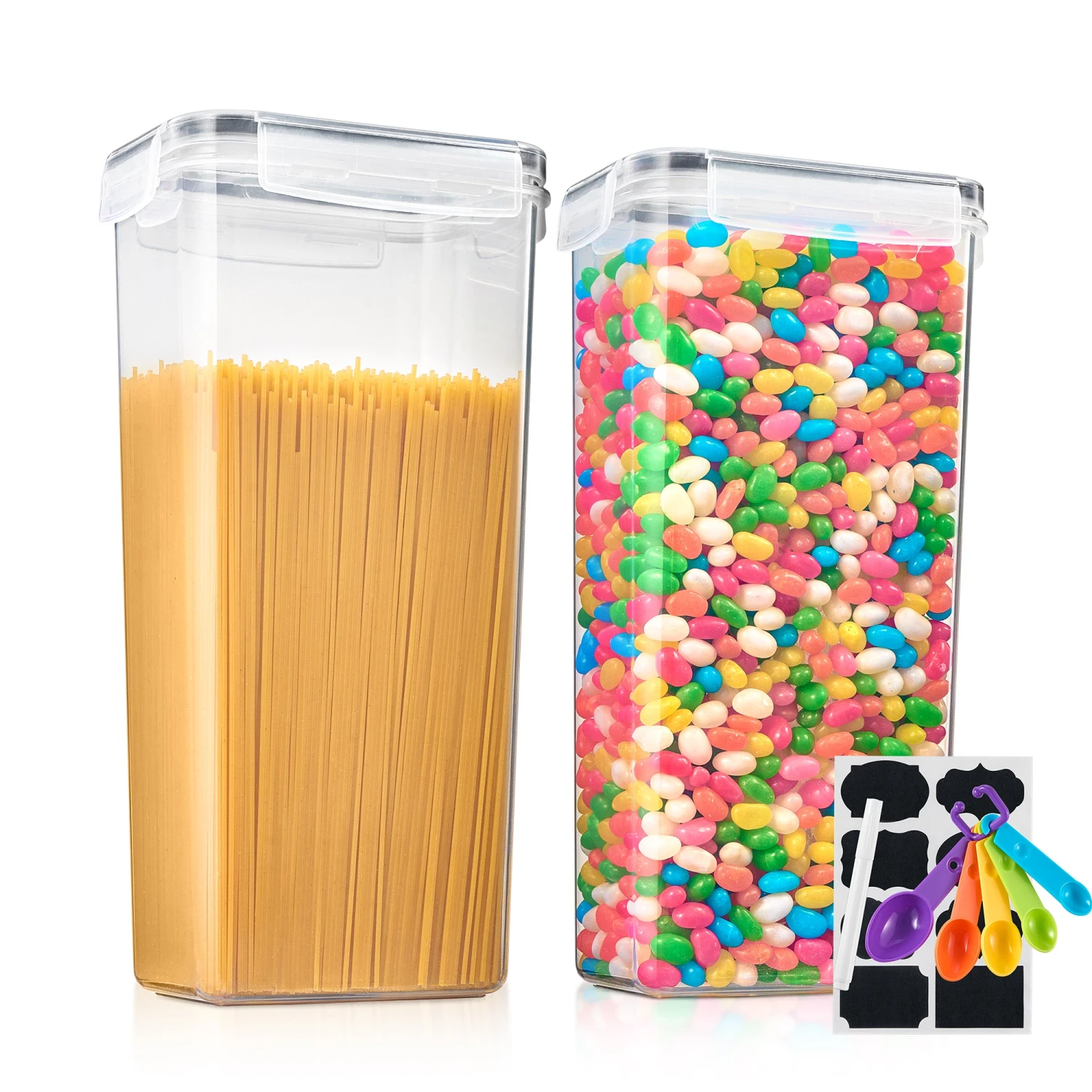 Airtight Tall Food Dispenser Containers (2 Pack) 3 Airtight Tall Food Dispenser Containers (2 Pack)
