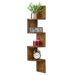 5-Tier Zig Zag Geometric Corner Wall Book Shelf Unit -Sorbus Decor Shop 2 fcab1033 eb4a 4e51 ad8d 3e6a9fb5764a