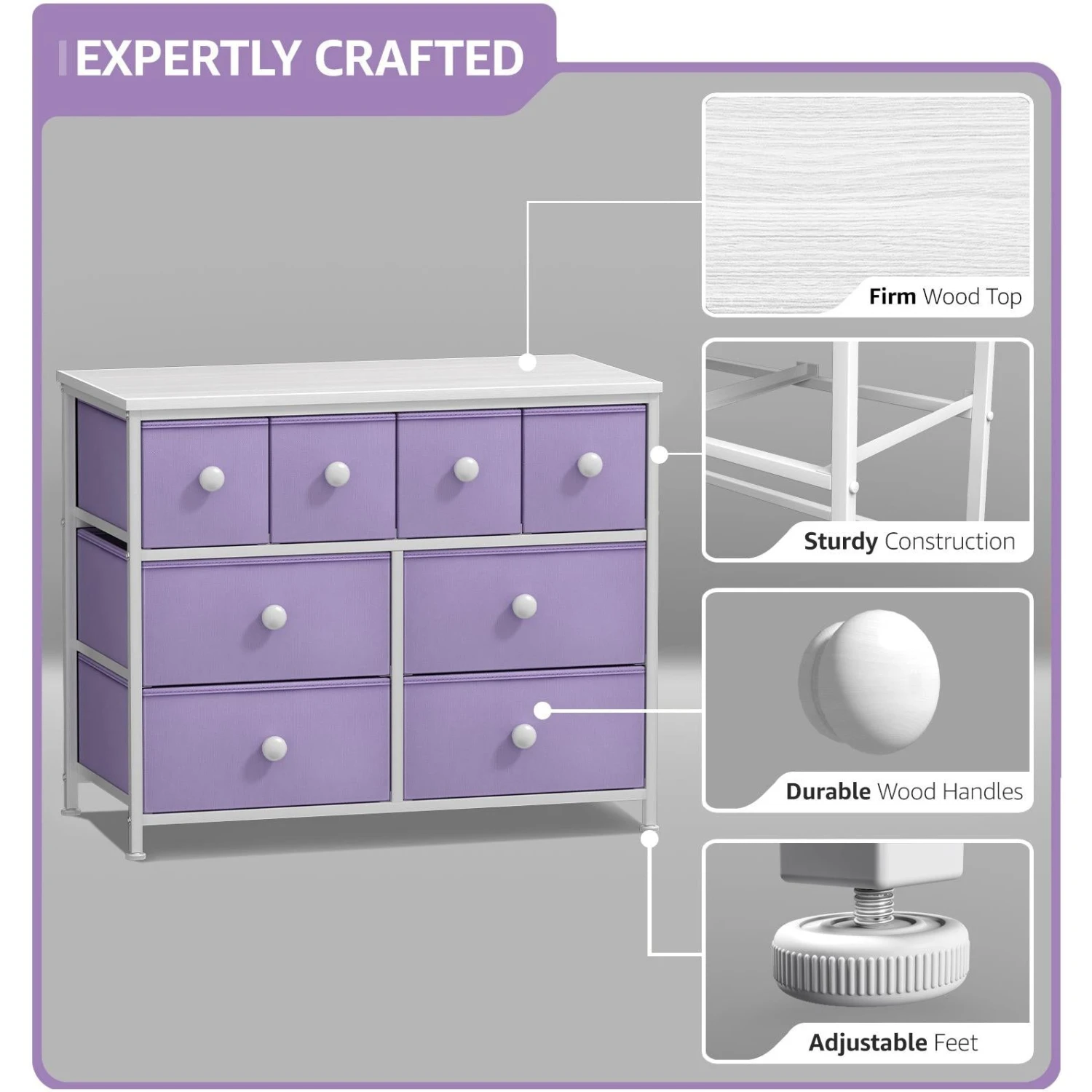8 Drawer Chest Dresser With Knobs 6 8 Drawer Chest Dresser With Knobs - Image 4