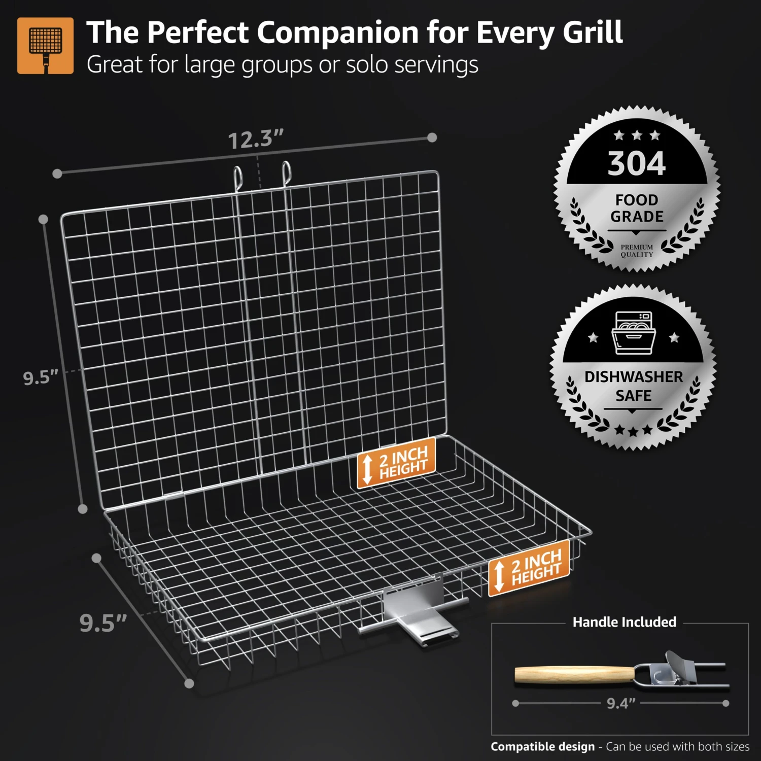 Large Stainless Steel Barbecue Grilling Basket 12 Large Stainless Steel Barbecue Grilling Basket - Image 10