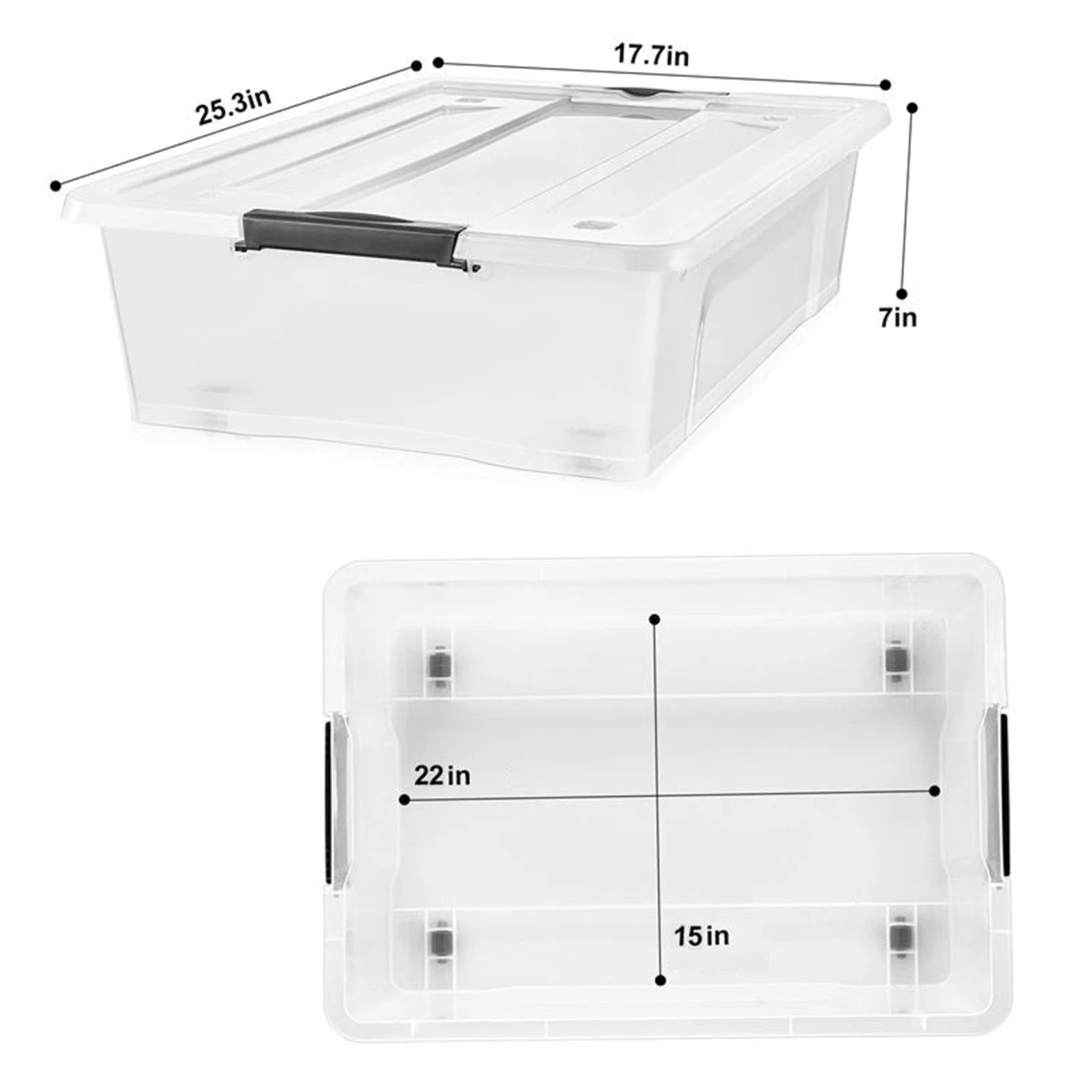 Underbed Bins With Lids (Set Of 4) 6 Underbed Bins With Lids (Set Of 4) - Image 4