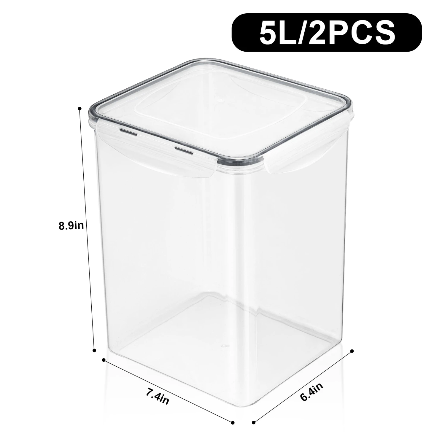 Large Food Storage Airtight Containers (2 Pack) 5 Large Food Storage Airtight Containers (2 Pack) - Image 3