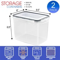 Large Narrow Airtight Food Storage Containers With Lids (2 Pack) 12 Large Narrow Airtight Food Storage Containers With Lids (2 Pack) -Sorbus Decor Shop 3 5e73065f 5c23 4bbc b170 ed2c91f04dcb