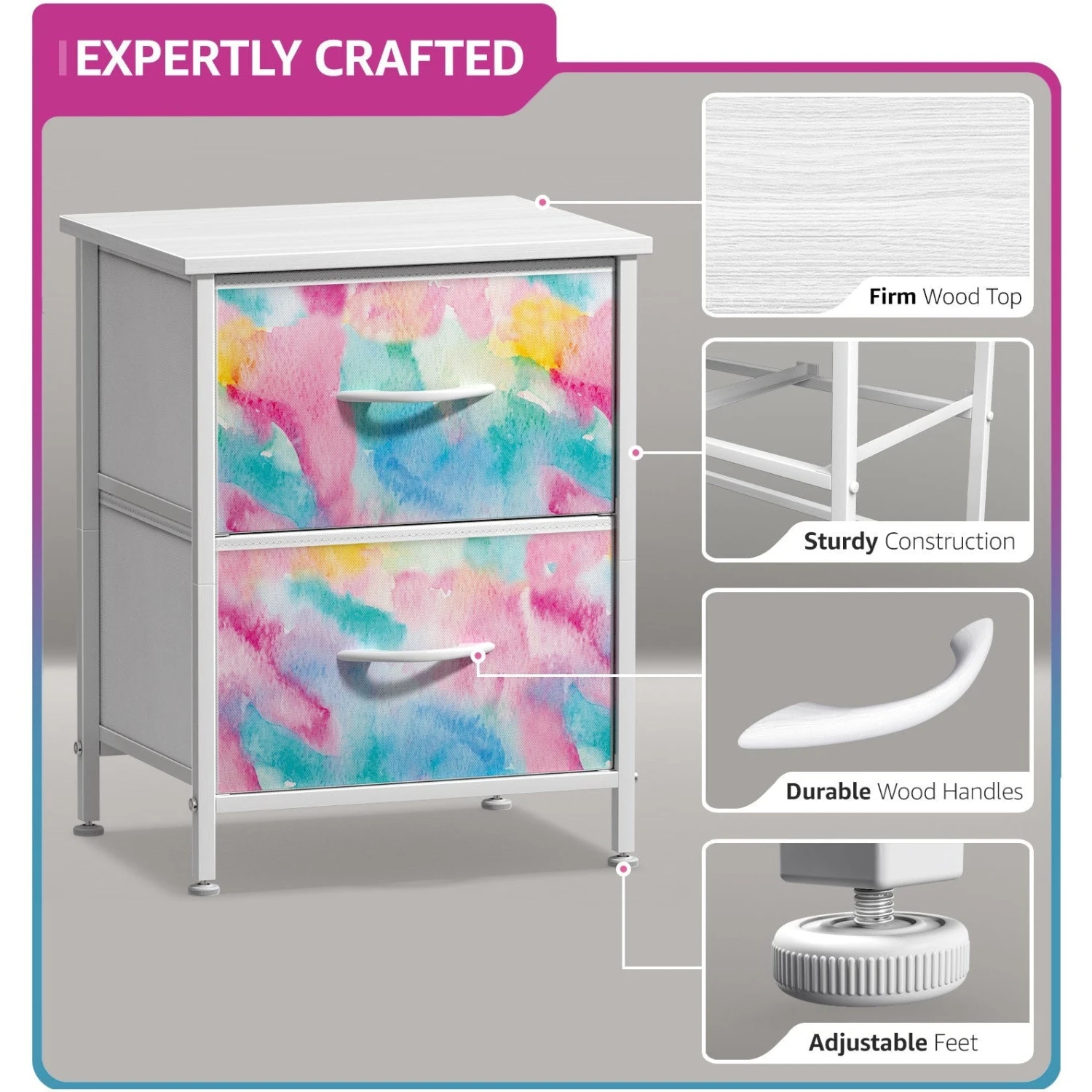 2 Drawer Display Nightstand 6 2 Drawer Display Nightstand - Image 4