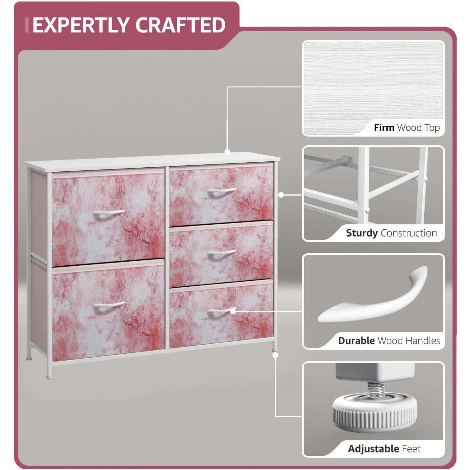 5 Drawer Dresser Nightstand 12 5 Drawer Dresser Nightstand - Image 10