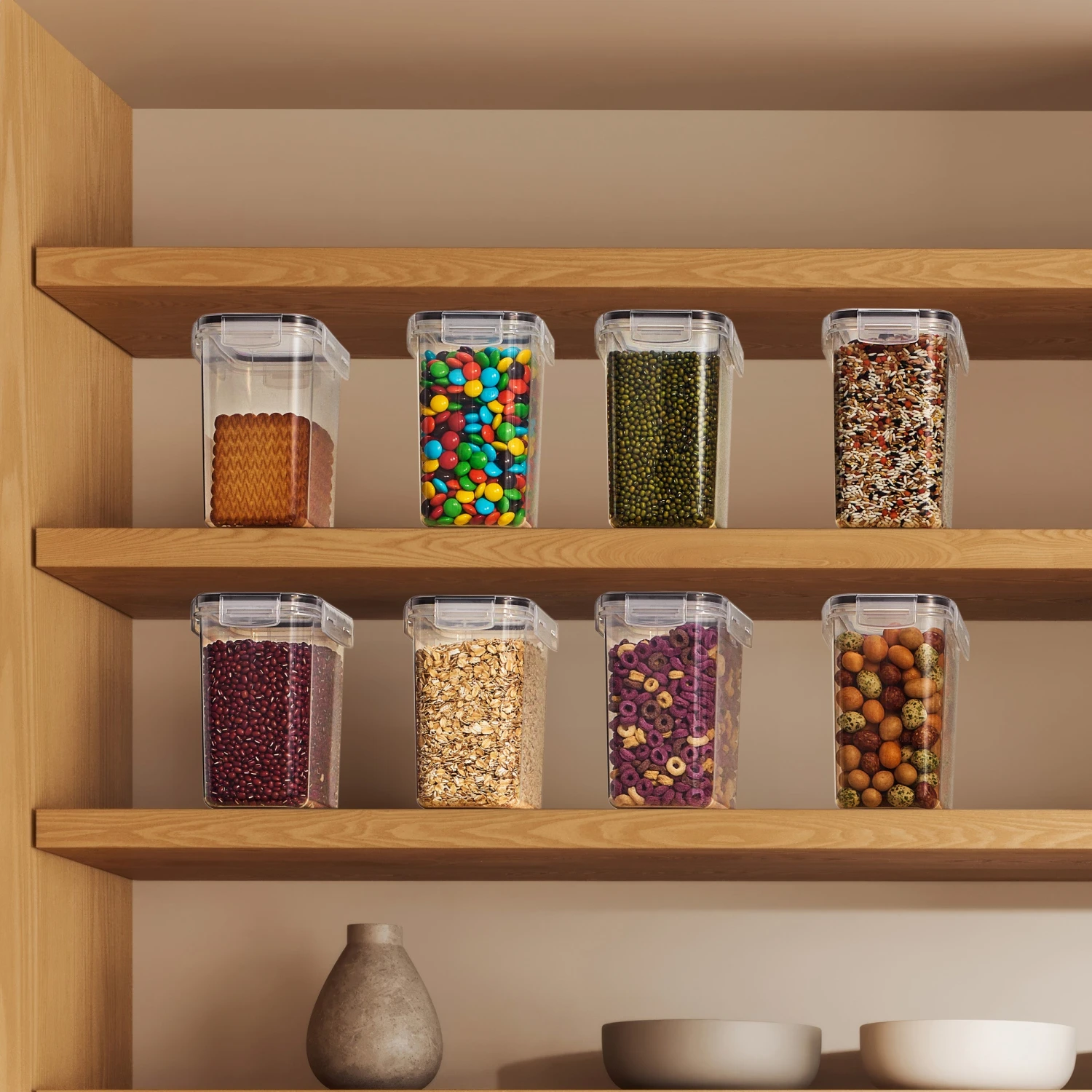 Medium Airtight Food Storage Containers (8 Pack) 4 Medium Airtight Food Storage Containers (8 Pack) - Image 2