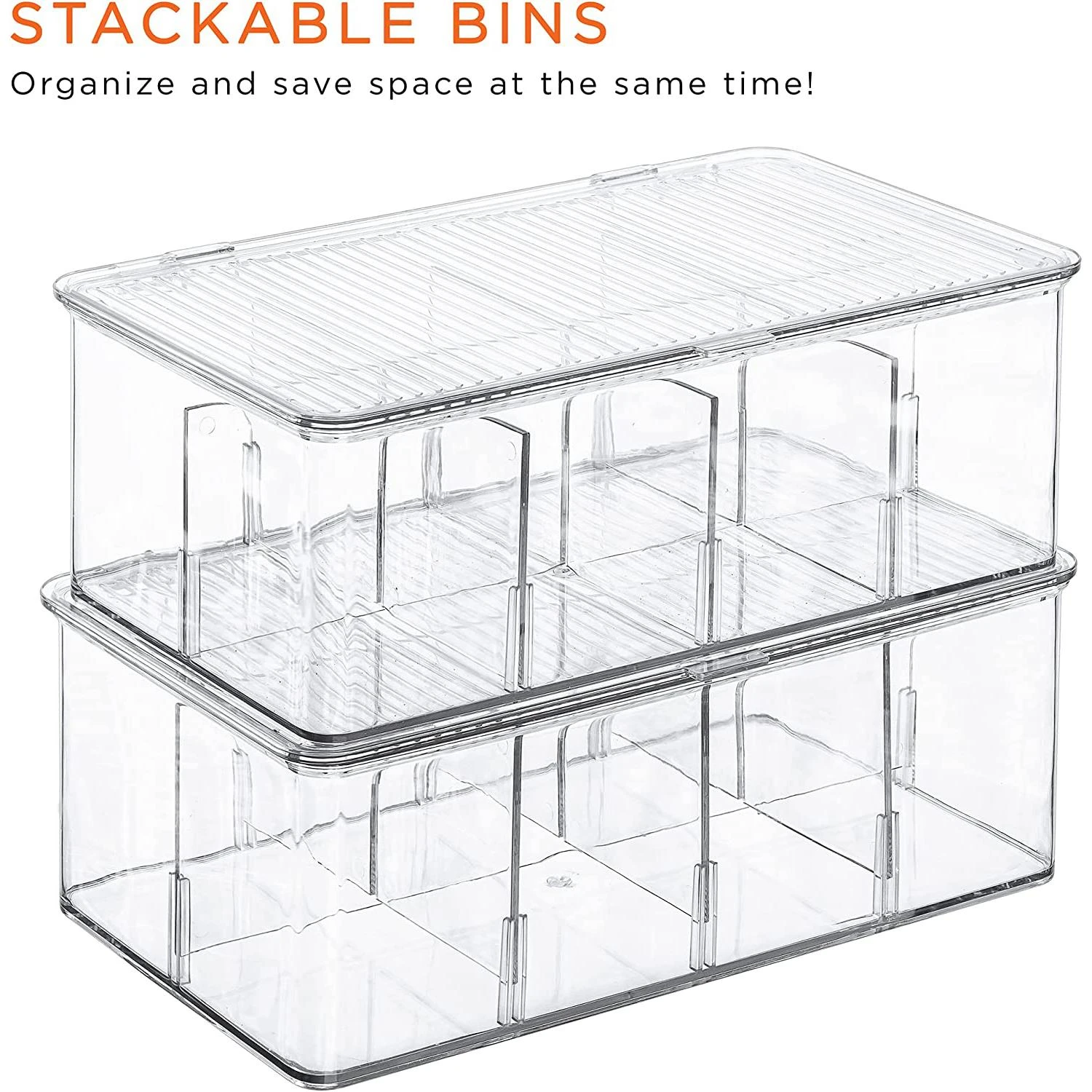 Storage Bins With Dividers & Lids (Set Of 2) 7 Storage Bins With Dividers & Lids (Set Of 2) - Image 5