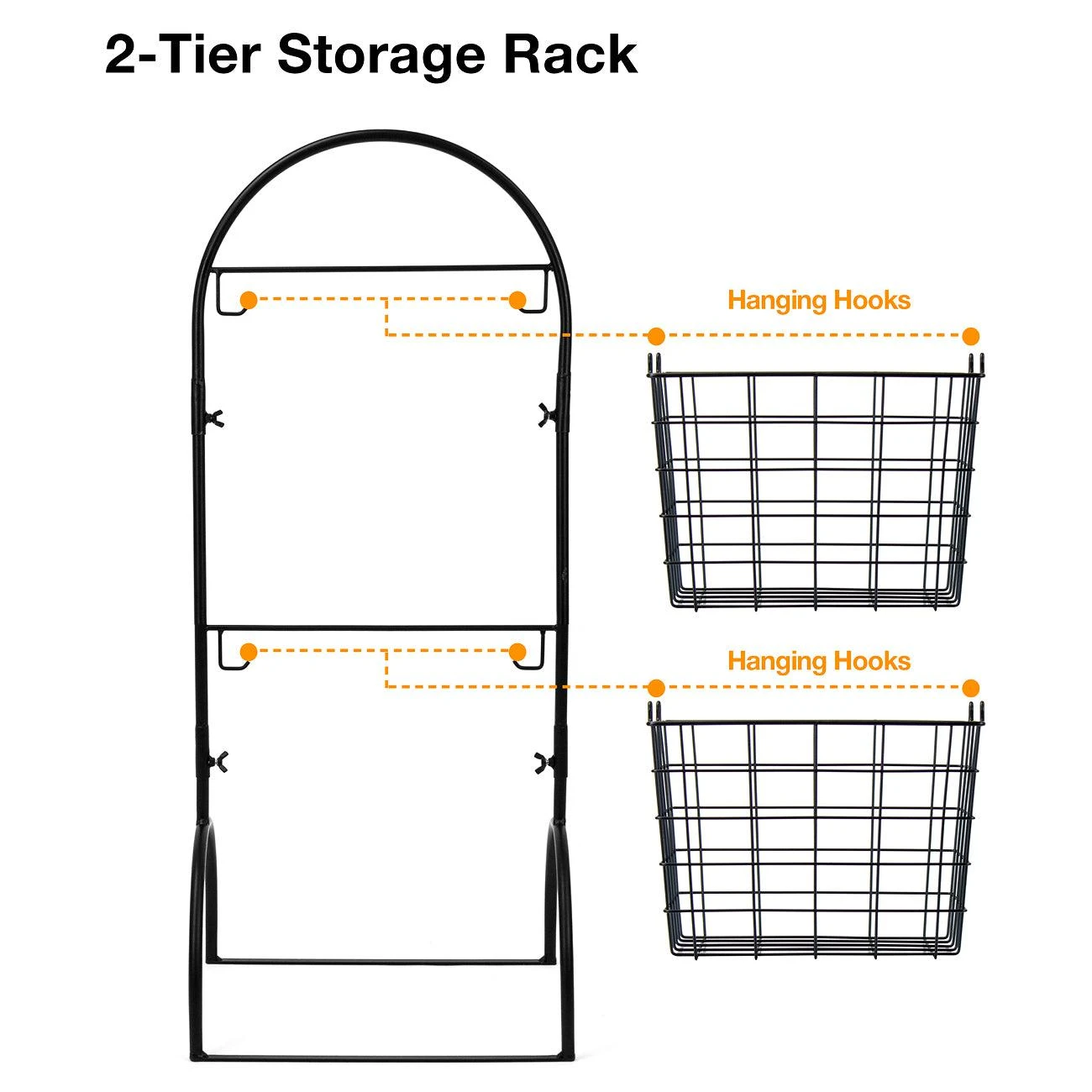 Adjustable Market Basket Stand (2 Tier) 6 Adjustable Market Basket Stand (2 Tier) - Image 4