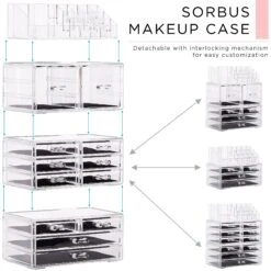 Makeup Organizer Case (12 Drawer 4Pc) -Sorbus Decor Shop 3 8798c77f a6c6 42e8 8030 94cdf52023bf