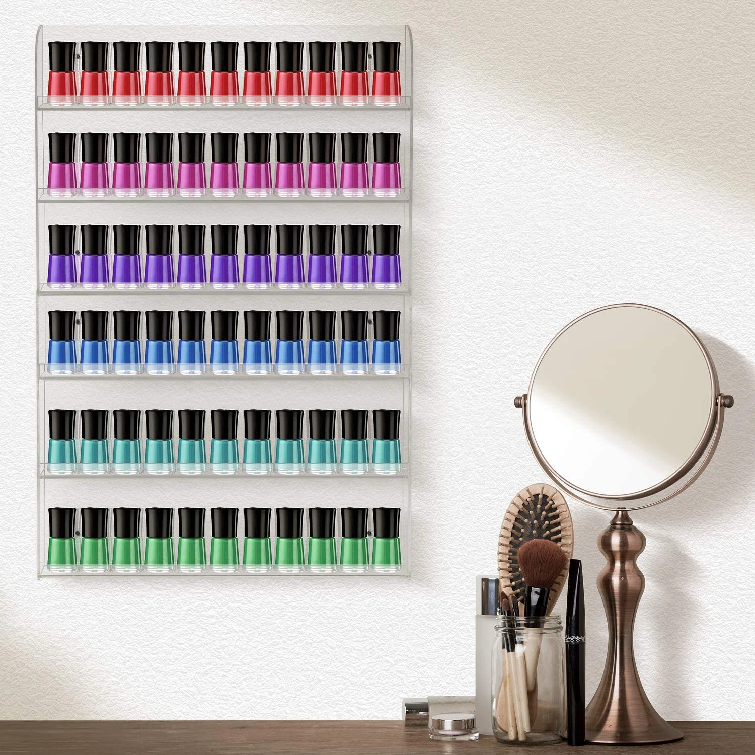 Nail Polish Wall Rack Display (6 Tier) 4 Nail Polish Wall Rack Display (6 Tier) - Image 2