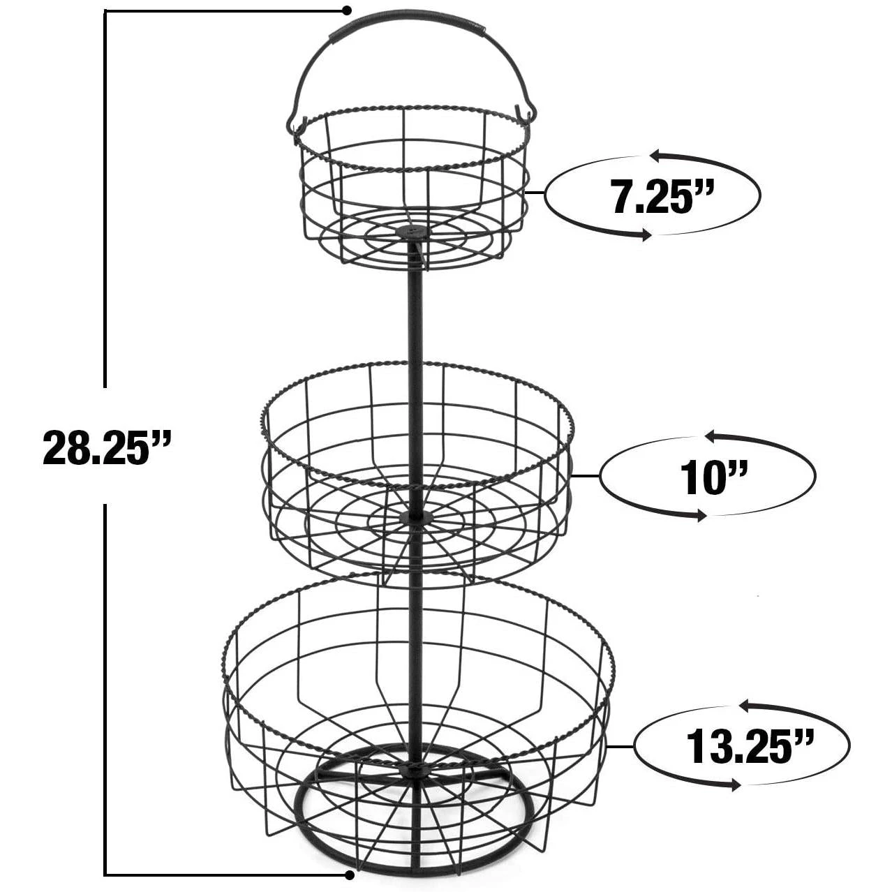 Basket Holder Stand (3 Tier) 8 Basket Holder Stand (3 Tier) - Image 6