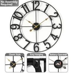 24" Oversized Wall Clock (Numeral) -Sorbus Decor Shop 3 95c6410c 3c33 4c4f b052 8e0b9be2fab1