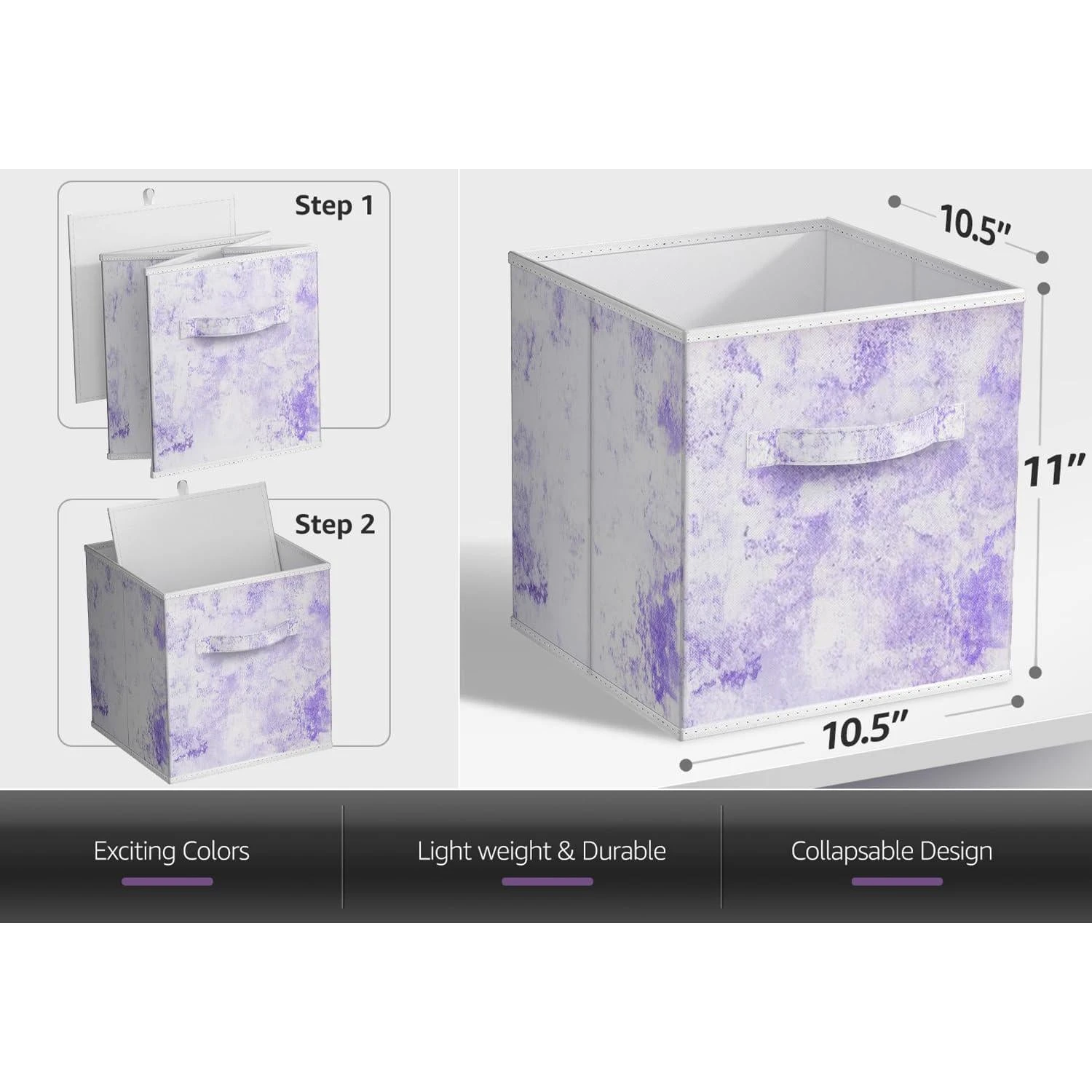 Tie-Dye Storage Cube Bins (4 Pack) 7 Tie-Dye Storage Cube Bins (4 Pack) - Image 5