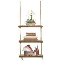 Rope Floating Shelf Rustic Wood (3 Tier) -Sorbus Decor Shop 3 b0f792ba 829b 470c bfca 16afaefe3890