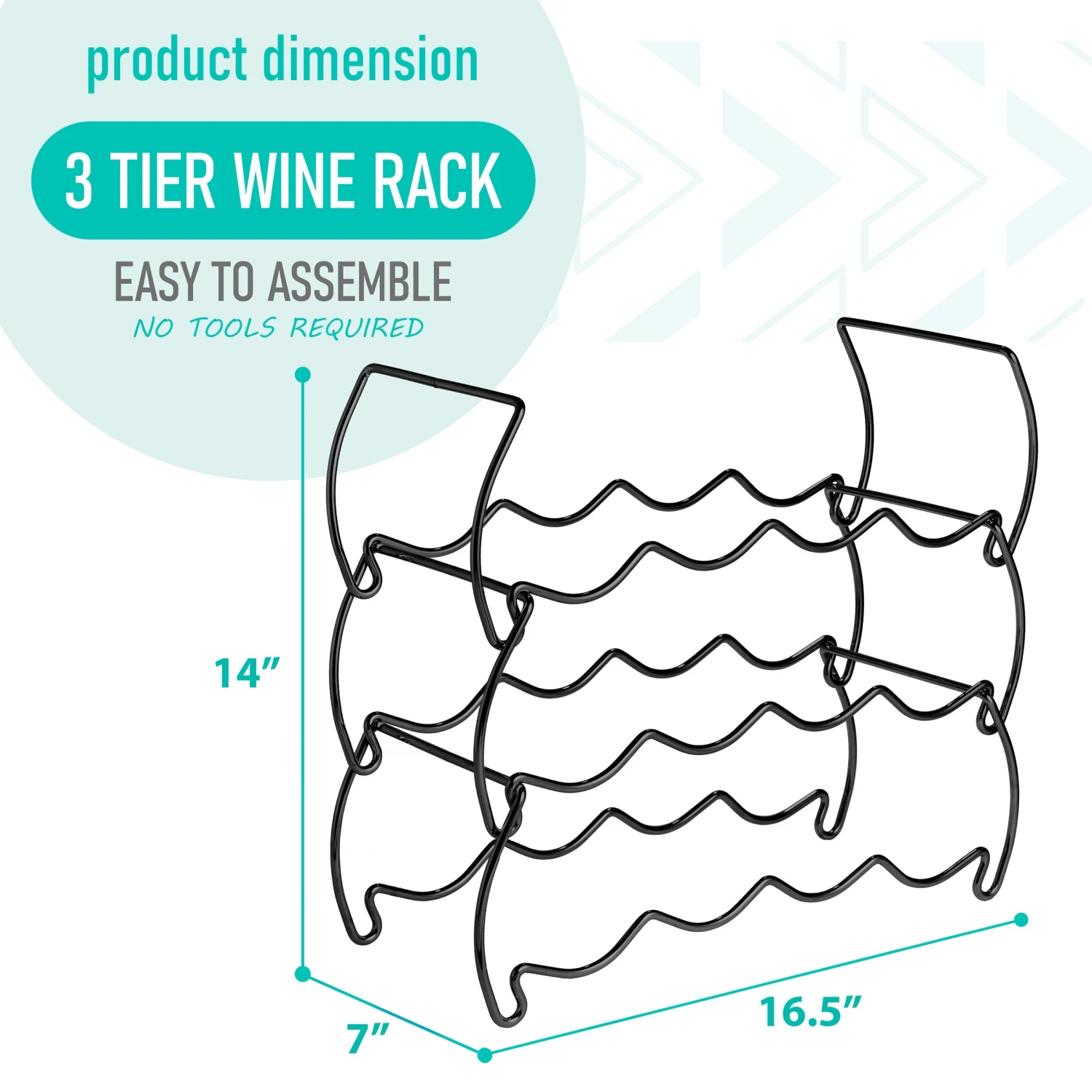 12 Bottle Metal Detachable Wine Rack (3 Tier) 18 12 Bottle Metal Detachable Wine Rack (3 Tier) - Image 16