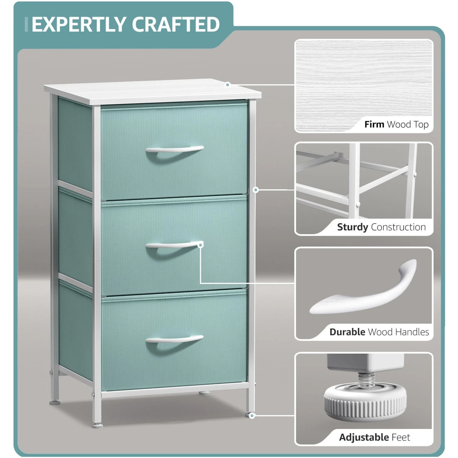 3 Drawer Display Nightstand 11 3 Drawer Display Nightstand - Image 10