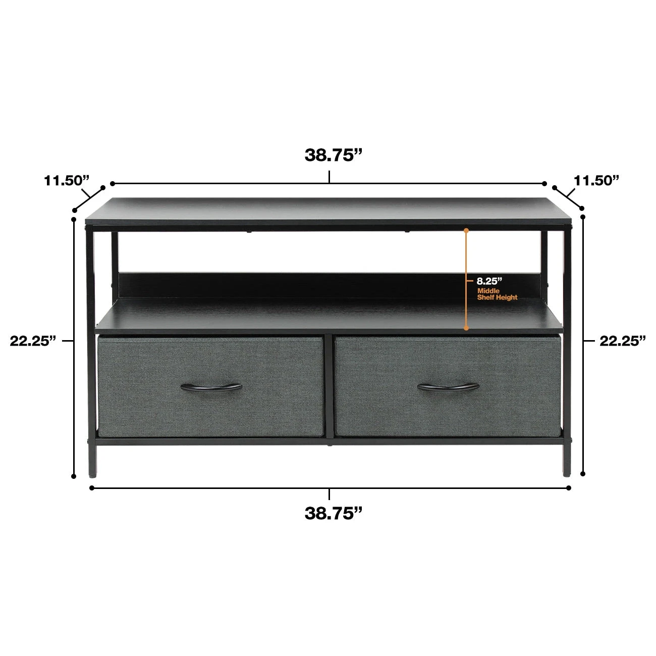 2 Drawer TV Stand Dresser (for TVs Up To 38") 14 2 Drawer TV Stand Dresser (for TVs Up To 38") - Image 12