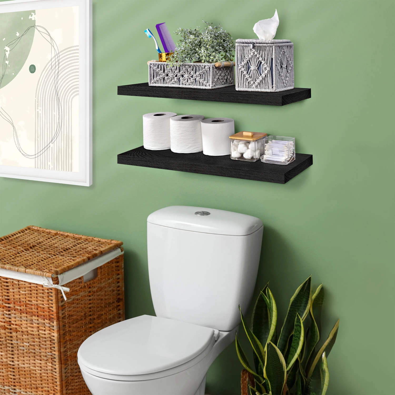 Solid Wood Floating Shelves (Set Of 2, 24”) 5 Solid Wood Floating Shelves (Set Of 2, 24”) - Image 3