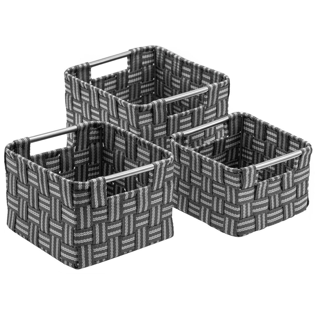 Double Woven Basket Bin Set (3 Pc) 8 Double Woven Basket Bin Set (3 Pc) - Image 6