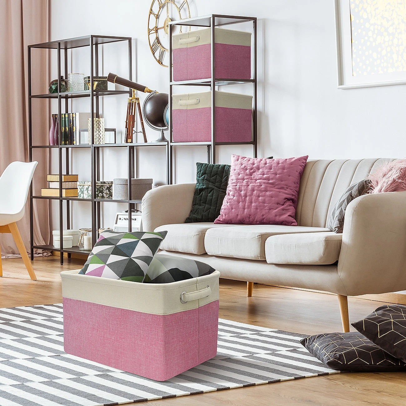 Twill Storage Basket Set With Trim (3 Pack) 13 Twill Storage Basket Set With Trim (3 Pack) - Image 11