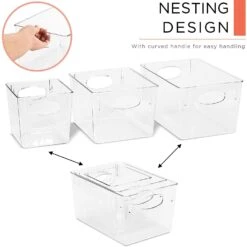 Clear Container Bin Set (3 Pack) -Sorbus Decor Shop 3 dbe0498e ca8a 4c19 b6ec b2621abdabc3