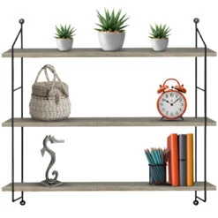Floating Wall Shelf With Metal Brackets (3 Tier) -Sorbus Decor Shop 3 e7f70144 1f51 4717 900a 0129900f3ee9