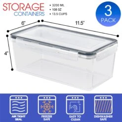 Long Rectangular Airtight Food Storage Containers With Lids (3 Pack) 12 Long Rectangular Airtight Food Storage Containers With Lids (3 Pack) -Sorbus Decor Shop 3 ed3db40e 95ae 4598 abf4 df868e20f93c