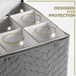 12 Glass Stemware Storage Quilted Case -Sorbus Decor Shop 3 ef221424 721e 4336 8977 9f9067c9bbb2