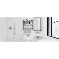 Floating Bathroom Shelf With Metal Brackets (3 Tier) 33 Floating Bathroom Shelf With Metal Brackets (3 Tier) -Sorbus Decor Shop 3shelfRack GRYWD EBC DT