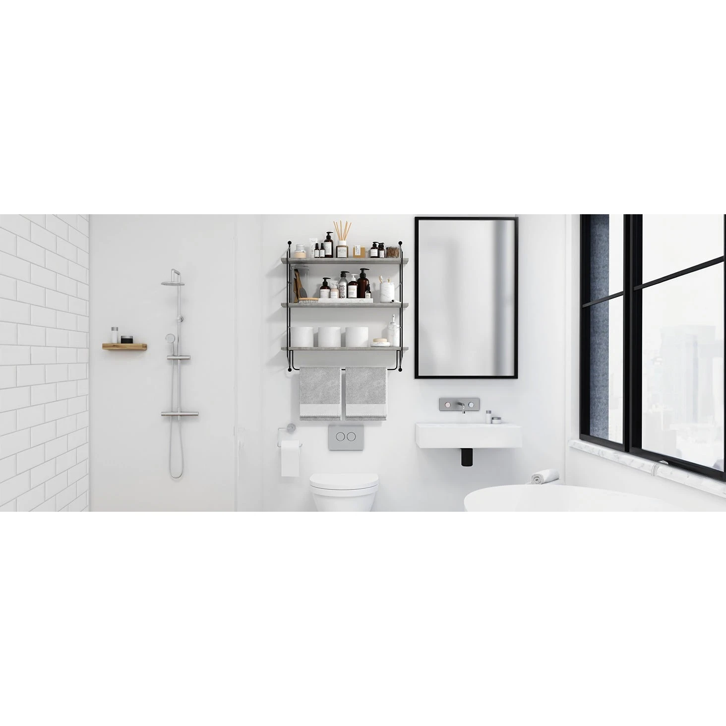 Floating Bathroom Shelf With Metal Brackets (3 Tier) 14 Floating Bathroom Shelf With Metal Brackets (3 Tier) - Image 12