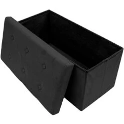 Faux Suede Storage Bench (Medium) -Sorbus Decor Shop 4 black