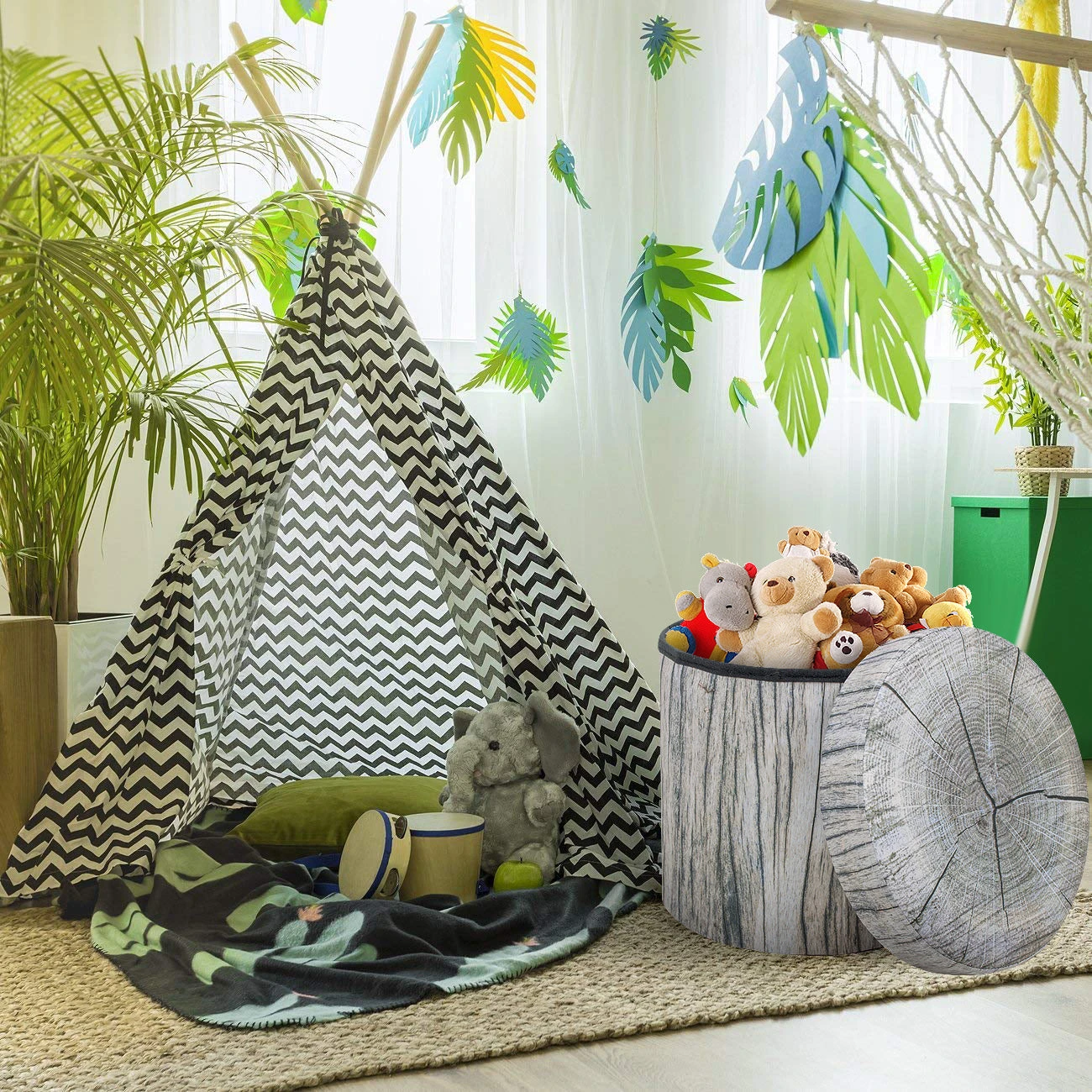 Log Print Storage Ottoman 11 Log Print Storage Ottoman - Image 9