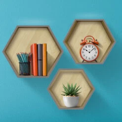 Honeycomb Floating Hexagon Shelves (Set Of 3) -Sorbus Decor Shop 4. WD HEX GRY dad36180 388f 402d beaa 04dcd7bb7484