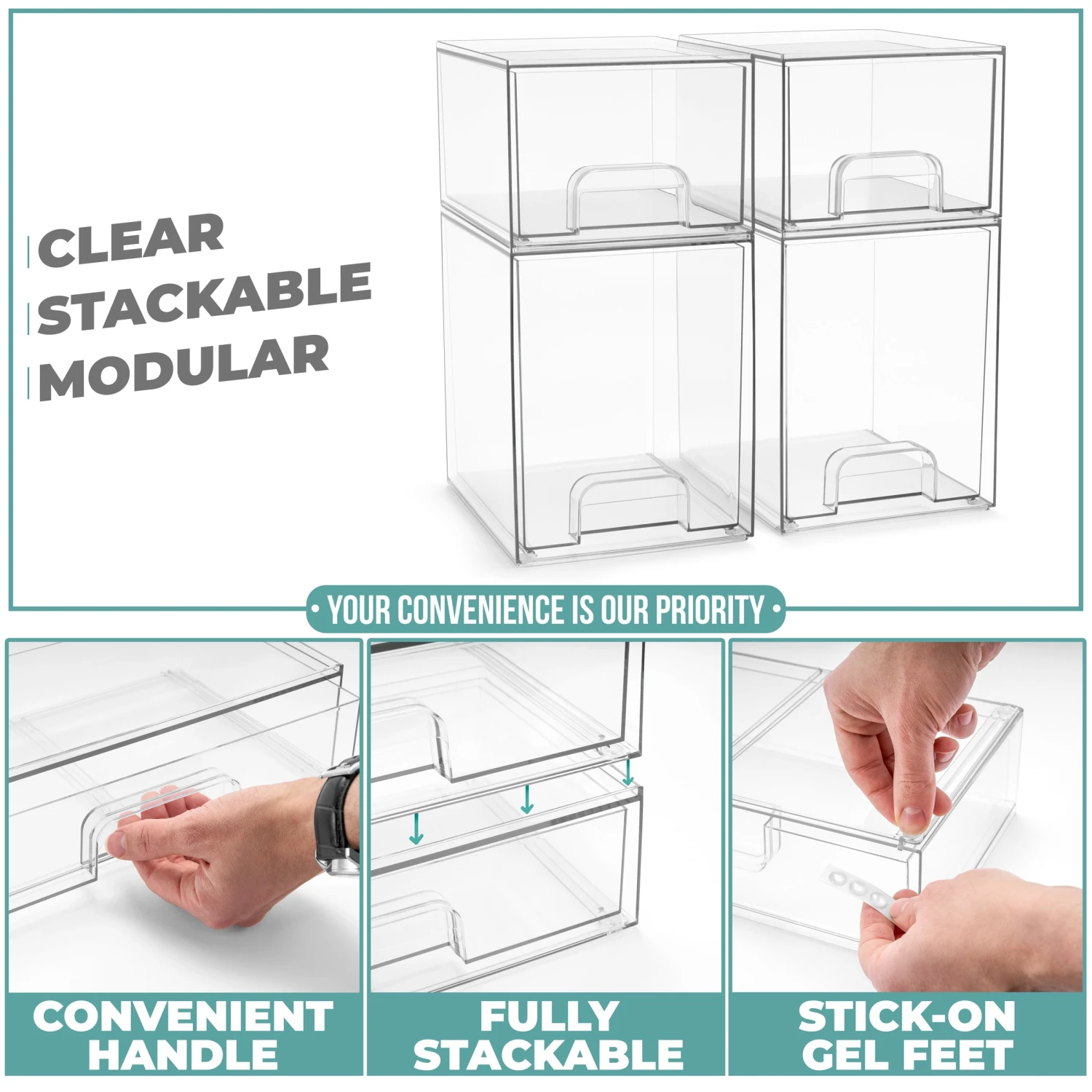Acrylic Organizer Storage Drawers (4 Drawer) 7 Acrylic Organizer Storage Drawers (4 Drawer) - Image 5