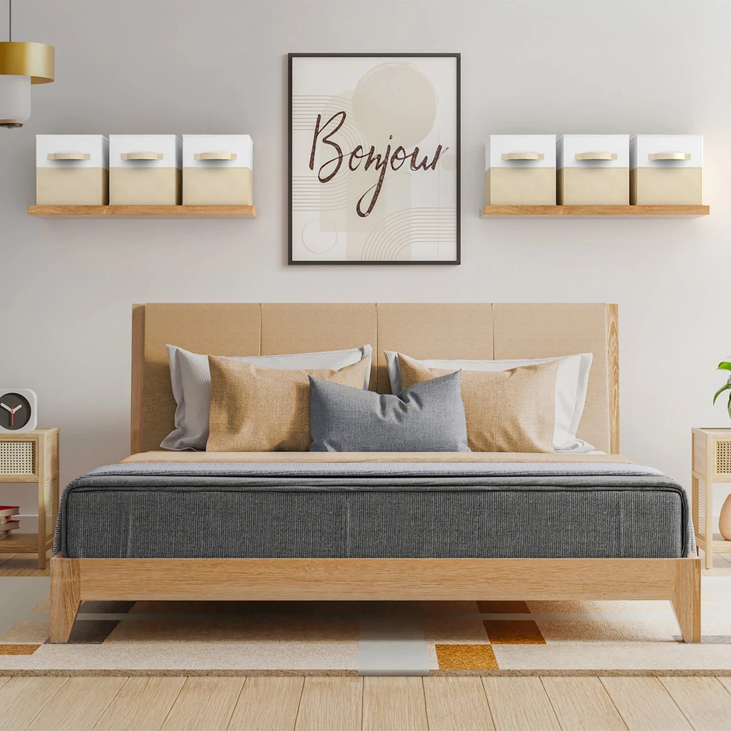 11" Cube Storage Fabric Bins (Two-Toned, 6 Pack) 6 11" Cube Storage Fabric Bins (Two-Toned, 6 Pack) - Image 4