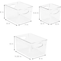 Clear Container Bin Set (3 Pack) -Sorbus Decor Shop 4 072ba1ce 5be8 4e72 8fe1 e11b7a872b51