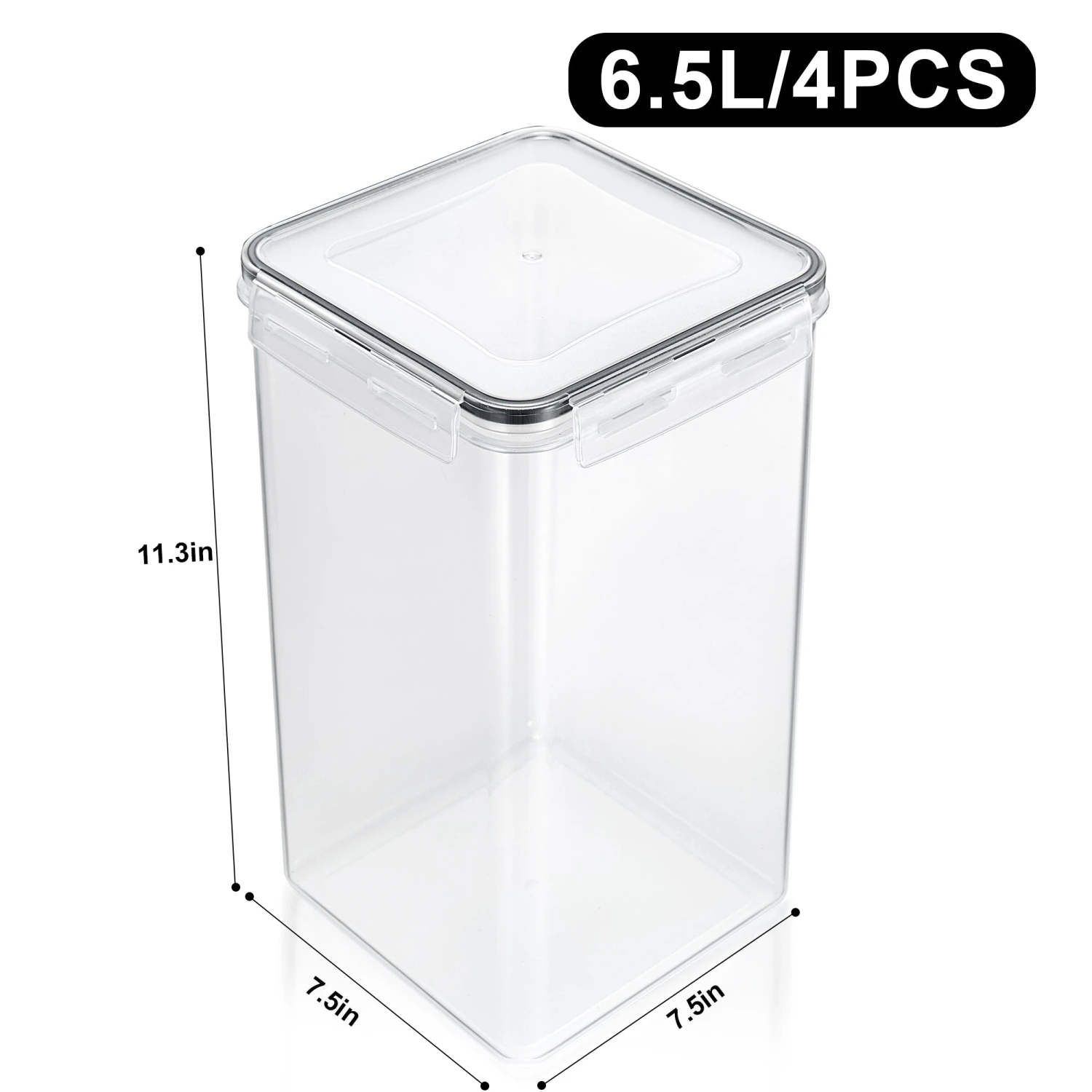 Tall Large Airtight Food Storage Containers (4 Pack) 5 Tall Large Airtight Food Storage Containers (4 Pack) - Image 3