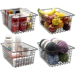 Metal Wire Storage Baskets (4 Pack) -Sorbus Decor Shop 4 15351cd0 7daf 4c3a ac63 7fc5215c31d1