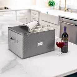 12 Glass Stemware Storage Quilted Case -Sorbus Decor Shop 4 201d36cd a267 4066 ac8a 5b4dab8715b2