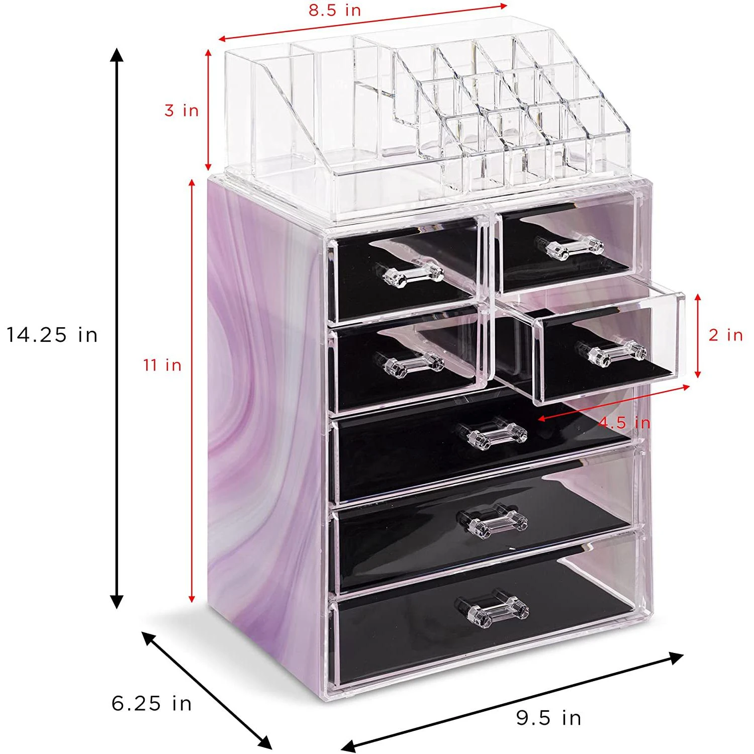 Makeup Organizer Set (7 Drawer Tie-Dye) 7 Makeup Organizer Set (7 Drawer Tie-Dye) - Image 5