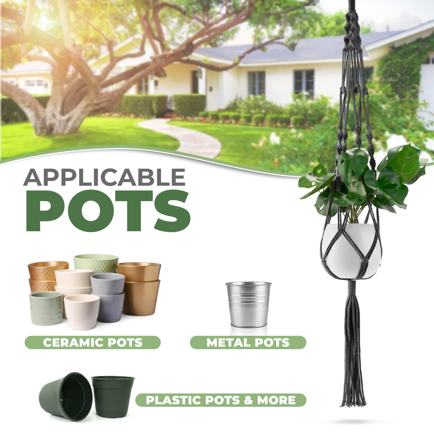 Macrame Plant Hanger 10 Macrame Plant Hanger - Image 8