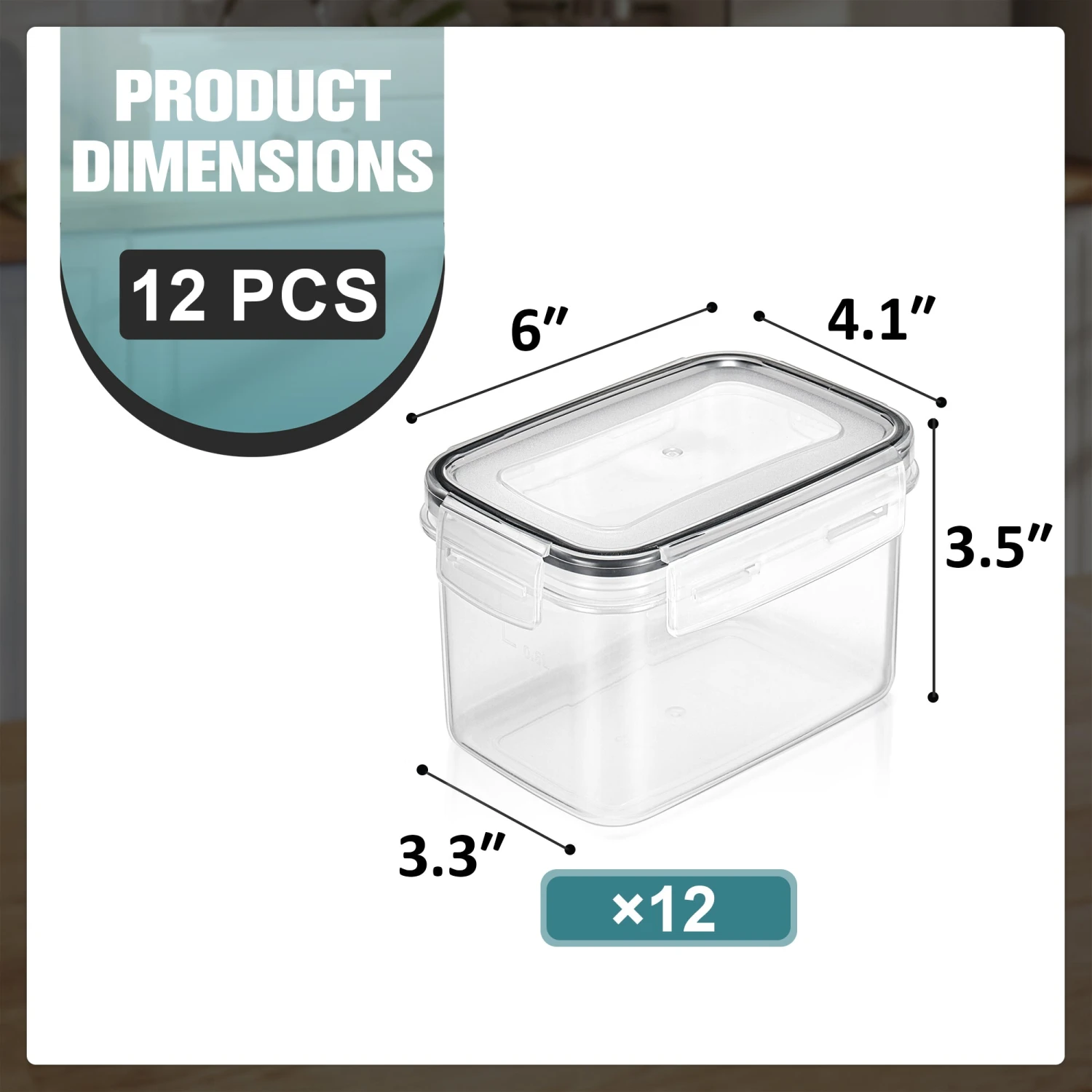 Medium Airtight Food Storage Containers With Lids (12 Pack) 8 Medium Airtight Food Storage Containers With Lids (12 Pack) - Image 6