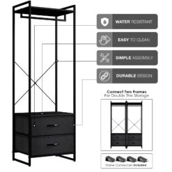 2 Drawer Tall Clothing Rack Storage -Sorbus Decor Shop 4 5ace8a6e a2b1 4c7b a285 c253b560b399