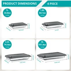 Deep Glass Baking Dish Set With Lids (8 Pcs) -Sorbus Decor Shop 4 5bd6637c 27d4 4c79 96c1 f4356a047f3d