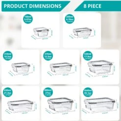 Glass Food Storage Containers With Lids (16 Pcs) 14 Glass Food Storage Containers With Lids (16 Pcs) -Sorbus Decor Shop 4 5c08c0a1 e83a 4cd6 aa4d 2b12dfb4e275