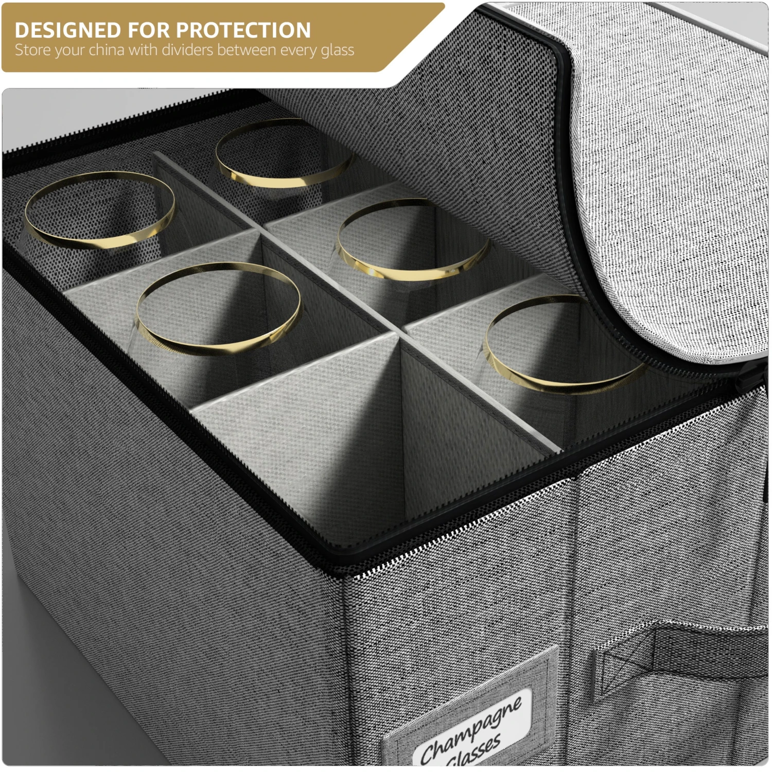 China Storage Champagne Glass Container Dinnerware Organizer (1 Piece) 12 China Storage Champagne Glass Container Dinnerware Organizer (1 Piece) - Image 10