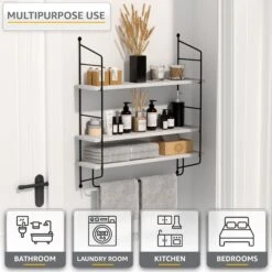 Floating Bathroom Shelf With Metal Brackets (3 Tier) 29 Floating Bathroom Shelf With Metal Brackets (3 Tier) -Sorbus Decor Shop 4 7527bbc5 2221 4849 9421 ee5742837b86