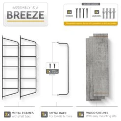 Floating Bathroom Shelf With Metal Brackets (3 Tier) 35 Floating Bathroom Shelf With Metal Brackets (3 Tier) -Sorbus Decor Shop 4 82cd5291 7da9 4b9e b030 c385ff78717b