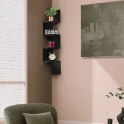 5-Tier Zig Zag Geometric Corner Wall Book Shelf Unit -Sorbus Decor Shop 4 85971cfa 3ddc 43b8 b5e1 0cae6262d224
